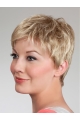 Short Wavy Capless Synthetic  Elderly Lady Wigs