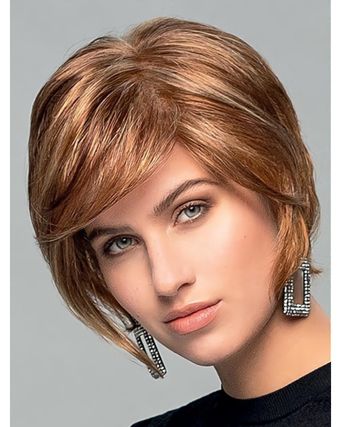 Wavy Short  Blonde Boycuts  Monofilament Synthetic Quality Ladies Wigs