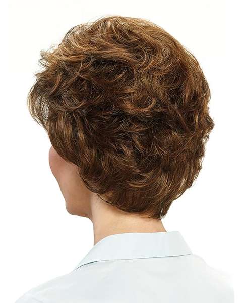 Short Brown Wavy 10" Capless Classic Synthetic Women Wigs