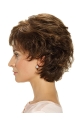 Short Brown Wavy 10" Mono Classic Synthetic Wig For Women