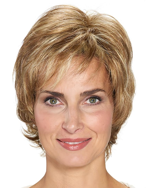 Short Blonde Wavy 10" Lace Front Best Quality Classic Synthetic Women Wigs