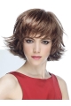 Wavy Short Brown Synthetic With Bangs Mono Wigs