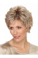 Grey Wavy Short Layered Fabulous Monofilament Synthetic Women Wigs