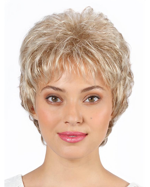 8" Wavy Short Layered Capless Synthetic Women Wigs