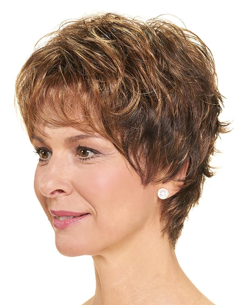 8" Wavy Short Layered Capless Synthetic  Women Wigs