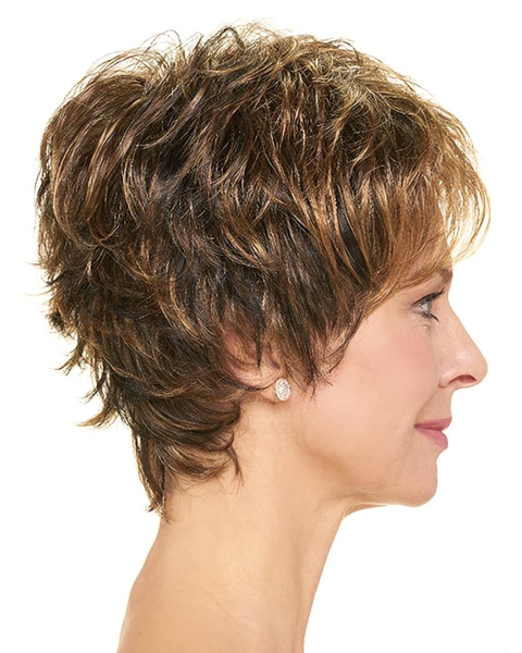 8" Wavy Short Layered Capless Synthetic  Women Wigs