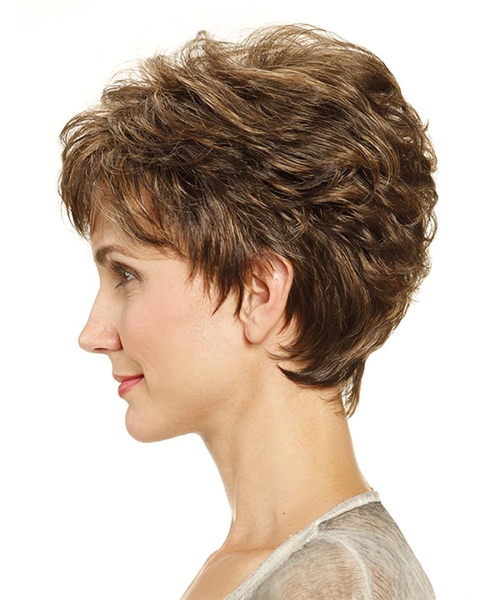 8" Wavy Short Layered Capless Synthetic Wigs For Lady