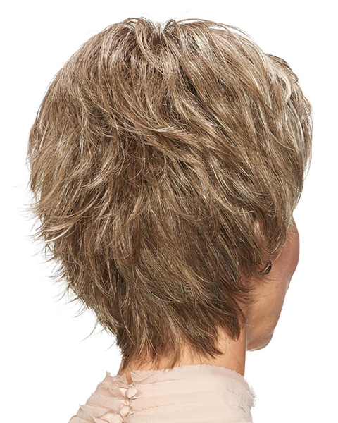 8" Wavy Layered Short Monofilament Synthetic Women Wigs