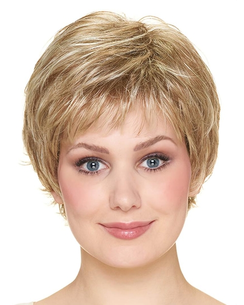 Wavy Short With Bangs Capless 8" Blonde Synthetic Women Wigs