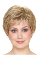 Wavy Short With Bangs Capless 8" Blonde Synthetic Women Wigs