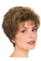 Cheap Wavy Short Brown Layered Capless  Synthetic Women Wigs 