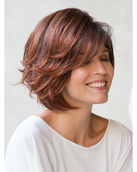 Red Short Wavy Capless Synthetic Women Bob Wigs