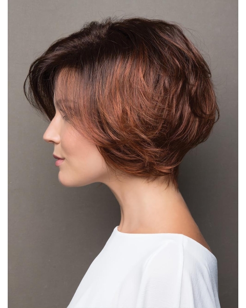 Red Short Wavy Capless Synthetic Women Bob Wigs