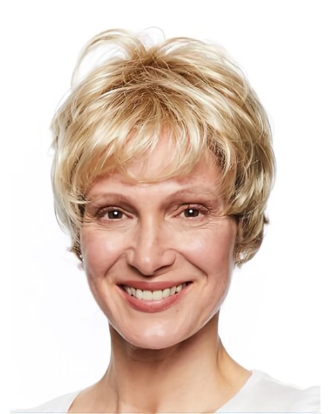 Short  Wavy Blonde Capless Synthetic Women Wigs