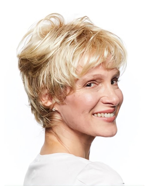 Short  Wavy Blonde Capless Synthetic Women Wigs