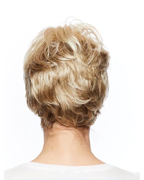 Short  Wavy Blonde Capless Synthetic Women Wigs