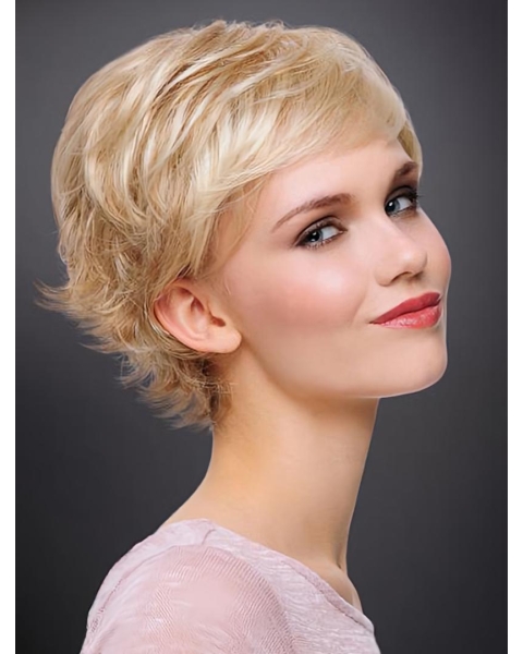 6" Wavy Short Boycuts Monofilament Synthetic Women Wigs