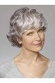 Grey Wavy 8" Short Monofilament Synthetic Classic  Women Wigs