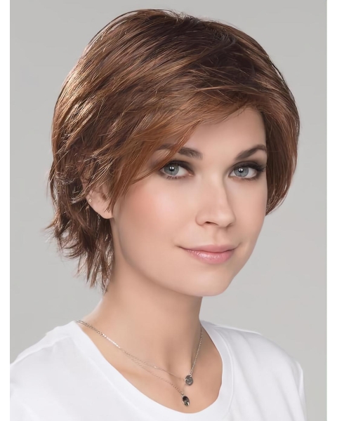 Auburn Beautiful Wavy Short Monofilament  Synthetic Women Bob Wigs