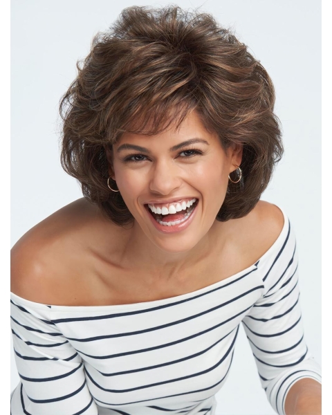 Wavy 8" Short Brown Capless The Best Synthetic Women Wigs