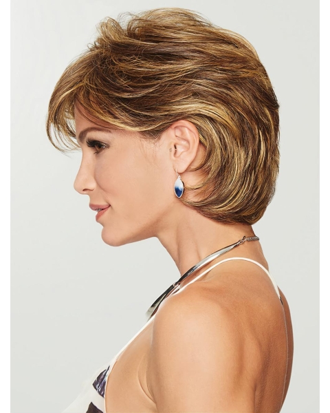 Wavy Short 4" Capless Layered Best Synthetic Women Wigs 