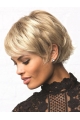 Blonde 8" Wavy Short Monofilament Synthetic African American Women Wigs