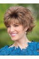 Brown Layered Short Wavy Capless Synthetic Women Wigs