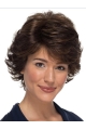 100% Hand-tied Brown Wavy Short Classic 8" Synthetic Wigs For Women With Cancer