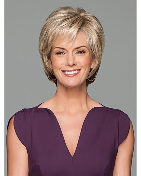 Blonde Layered Wonderful Wavy Short Monofilament Synthetic Women Wigs