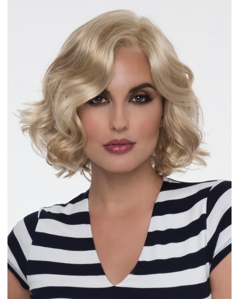 Modern Blonde Wavy Short 10" Lace Front Synthetic Women Wigs