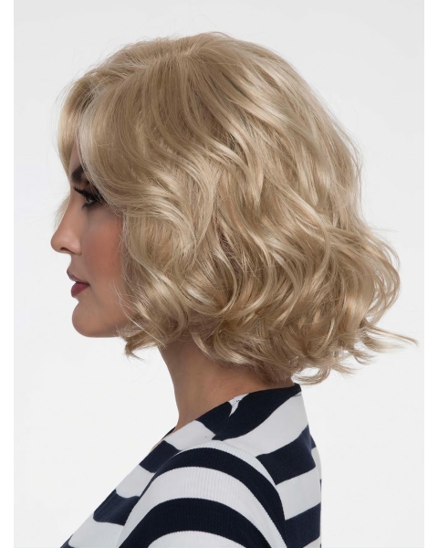 Modern Blonde Wavy Short 10" Lace Front Synthetic Women Wigs