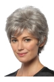 Wavy 8" Capless Short Synthetic Grey Women Wigs