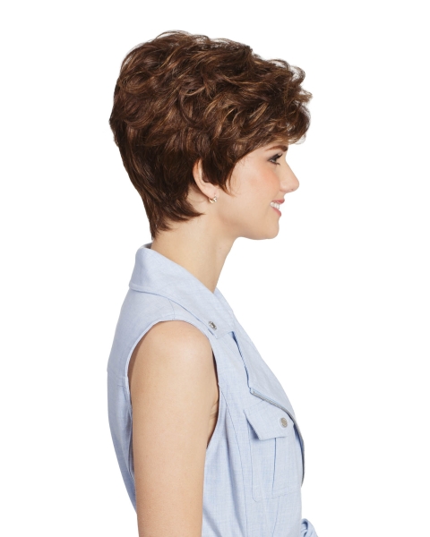  Classic Wavy 8" Short Brown Capless Synthetic Women Wigs