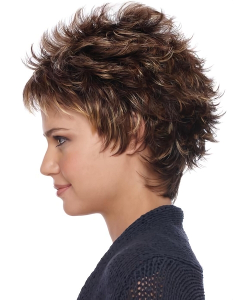 Wavy Short Online Boycuts 6" Capless Synthetic Women Wigs