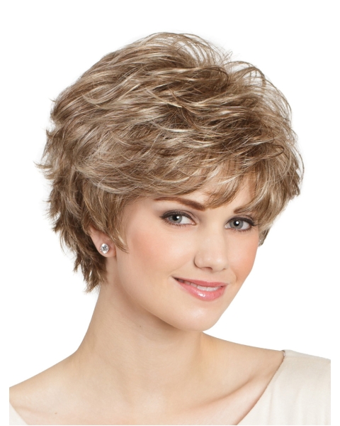 Classic Blonde Wavy Short 8" Capless Synthetic Lady Wig