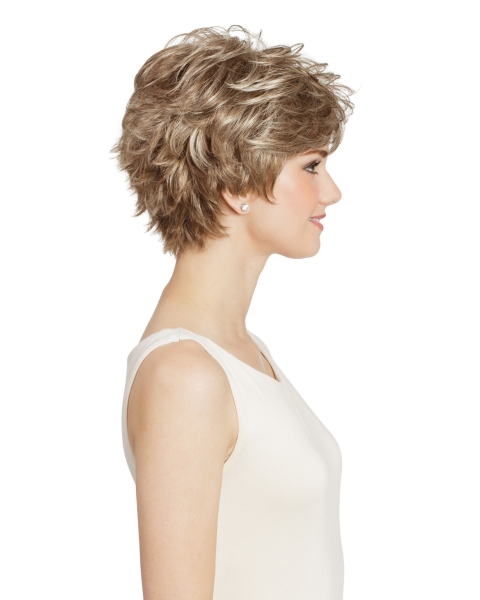 Classic Blonde Wavy Short 8" Capless Synthetic Lady Wig