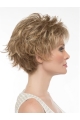 6" Wavy Short  With Bangs Blonde Monofilament Synthetic Women Wig