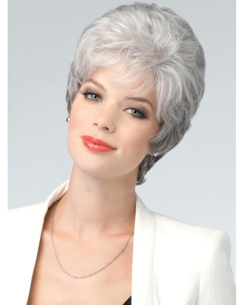 Wavy Short Ombre/2 Tone With Bangs 6" Synthetic Women Wigs