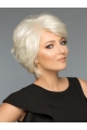 Wavy White Layered Short Monofilament Human Hair Women Wigs