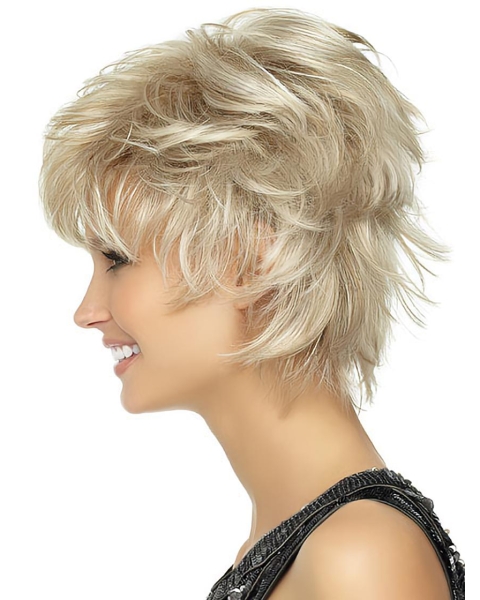 Blonde Wavy Short Capless Synthetic Women Wigs