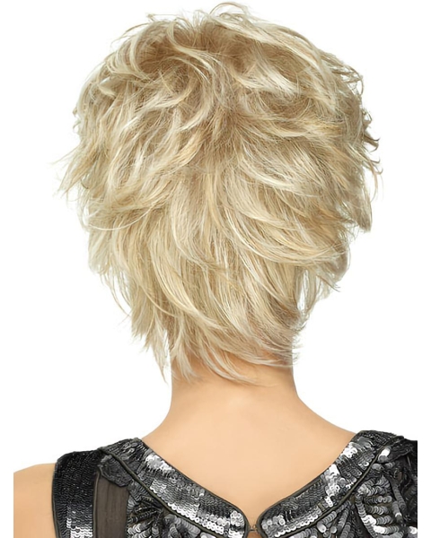 Blonde Wavy Short Capless Synthetic Women Wigs