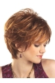 Designed Auburn Wavy Short Capless Petite Synthetic Women Wigs