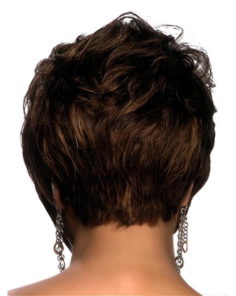 Beautiful Auburn Wavy Short Capless Human Hair African American Women Wigs