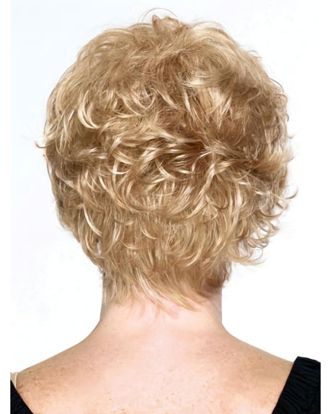 Fashionable Blonde Wavy Short Capless Classic Human Hair Women Wigs