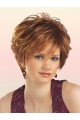 Modern Auburn Layered Wavy Short Capless Synthetic Women Wigs