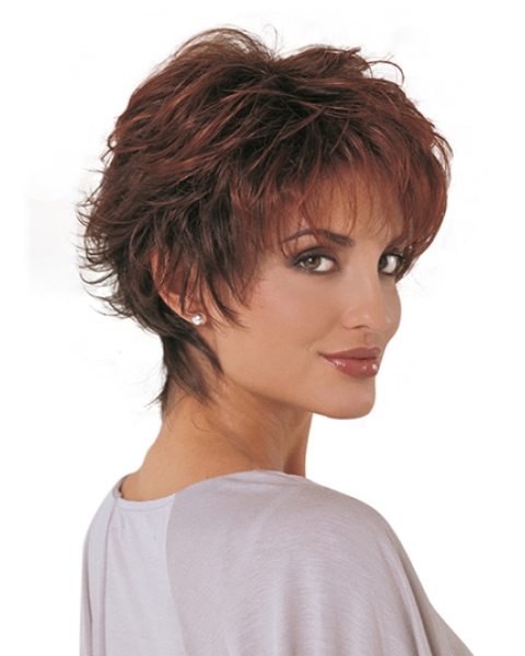 Best Auburn Wavy Short Capless Synthetic Women Wigs