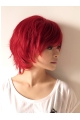 Clear And Clean Short Wavy Capless Human Hair Red Women Wigs