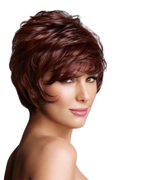 Radiant Layered Wavy Short Capless Synthetic Women Wigs