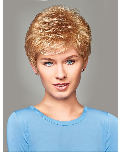 Blonde Wavy Short Capless Synthetic Women Wigs