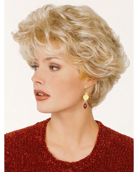 Tempting Blonde Wavy Short Capless Classic Synthetic Women Wigs